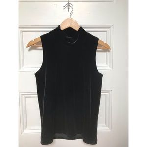 Black Velvet J. Crew Mock Neck Tank Top